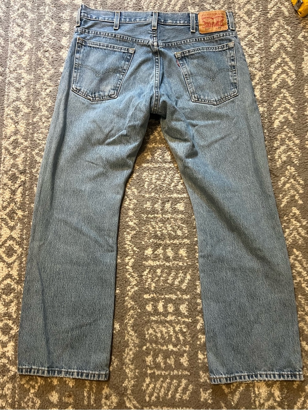 Levi's Light Blue Straight 517 Jeans 34X29 (ZZ104) - Picture 7 of 9